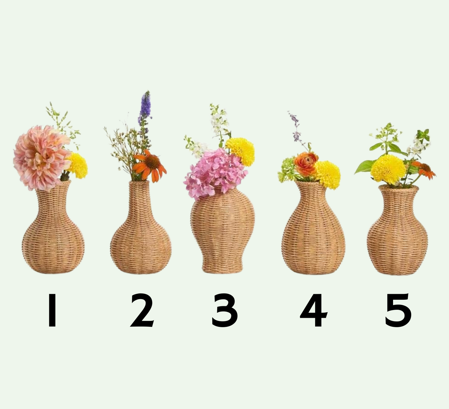 Rattan Wicker Pattern Vases