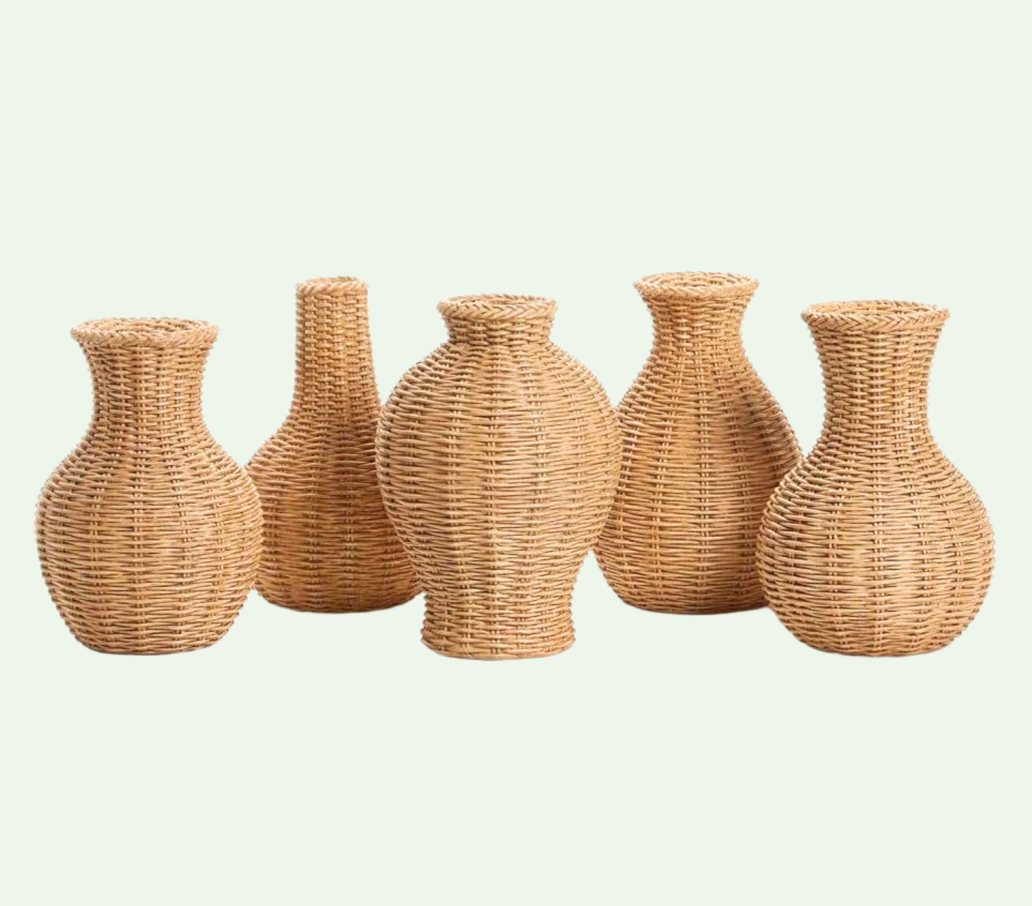 Rattan Wicker Pattern Vases