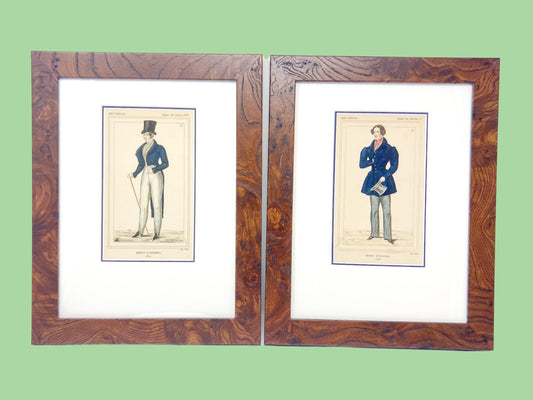 Framed Antique "Historical Costumes of France" Fashion Lithographs