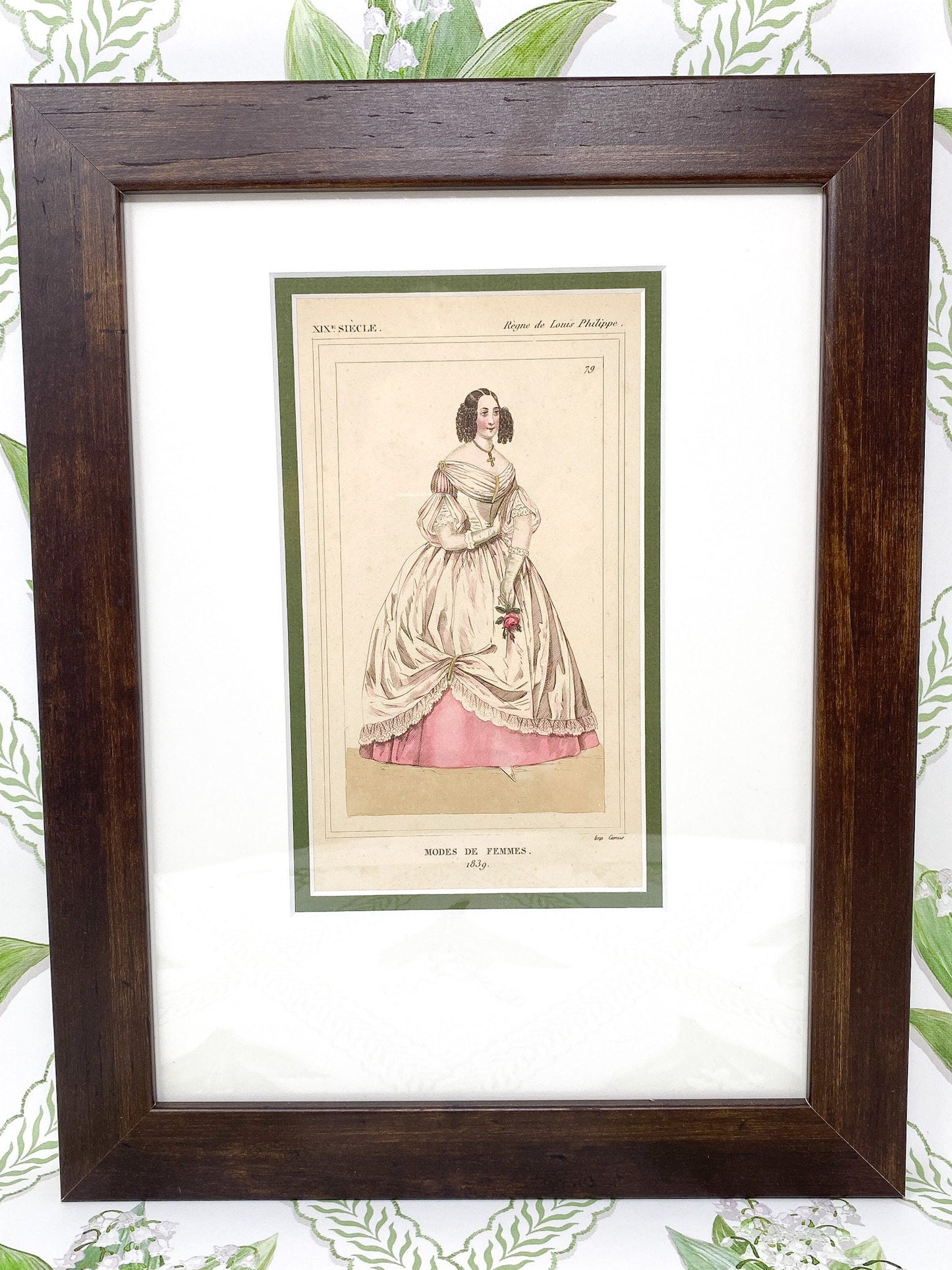 Framed Antique French Fashion Lithographs