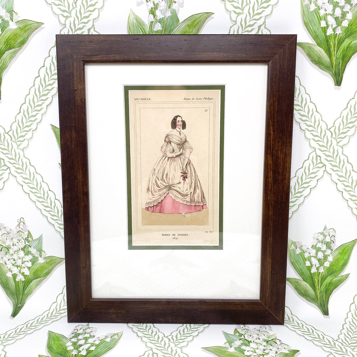 Framed Antique French Fashion Lithographs