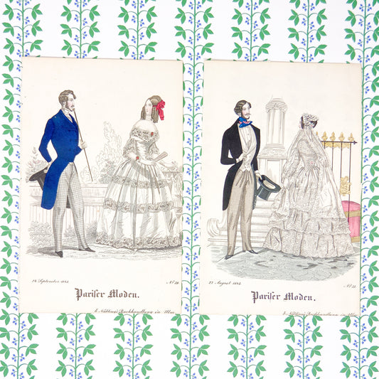 Antique Biedermeier Fashion Plates from Pariser Moden