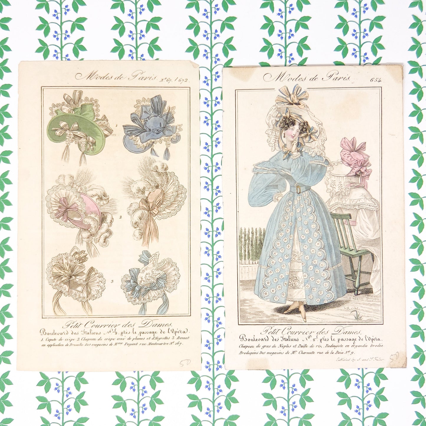 Antique Fashion Plates from Modes De Paris