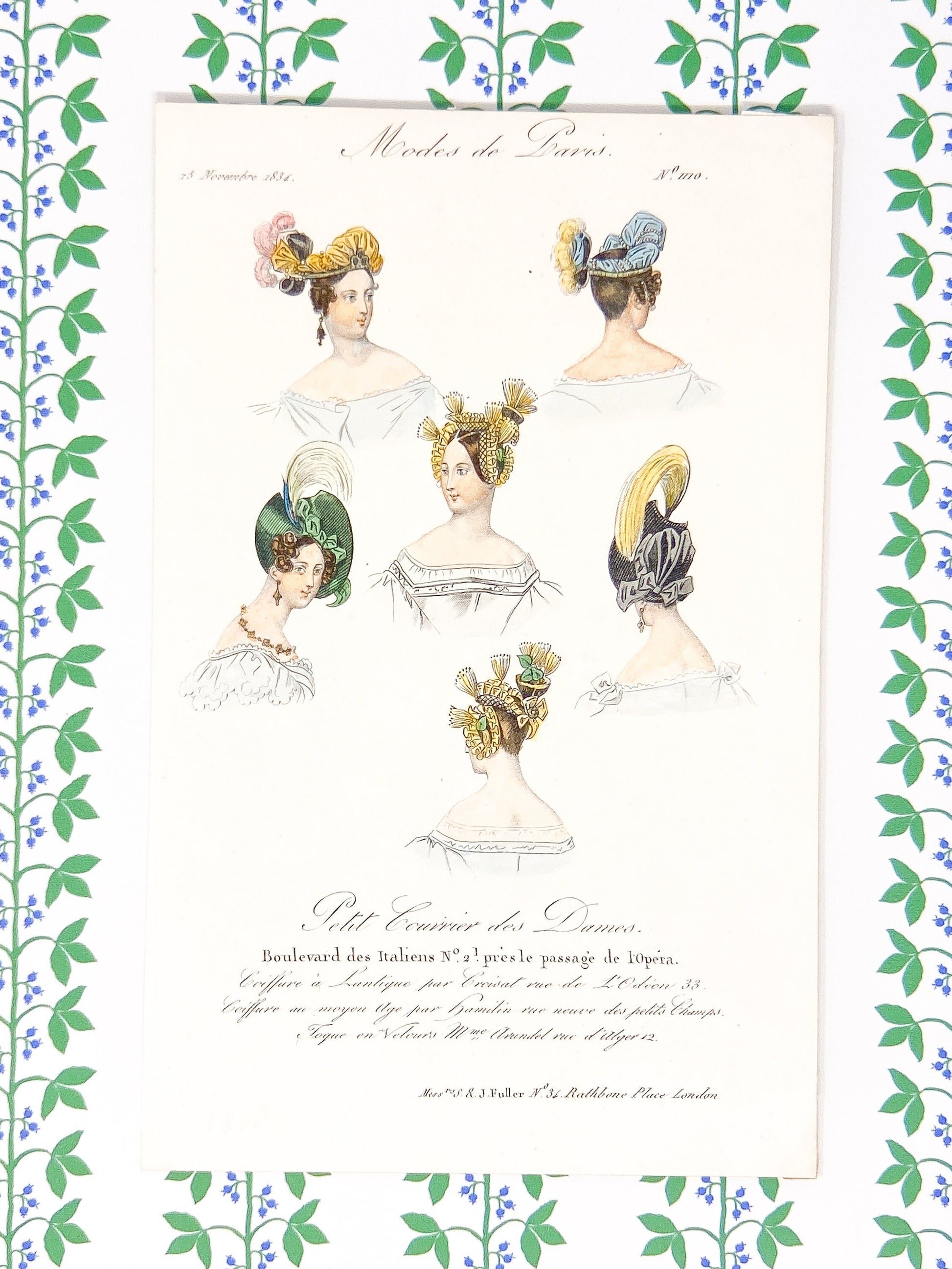 Antique Fashion Plate from Modes De Paris