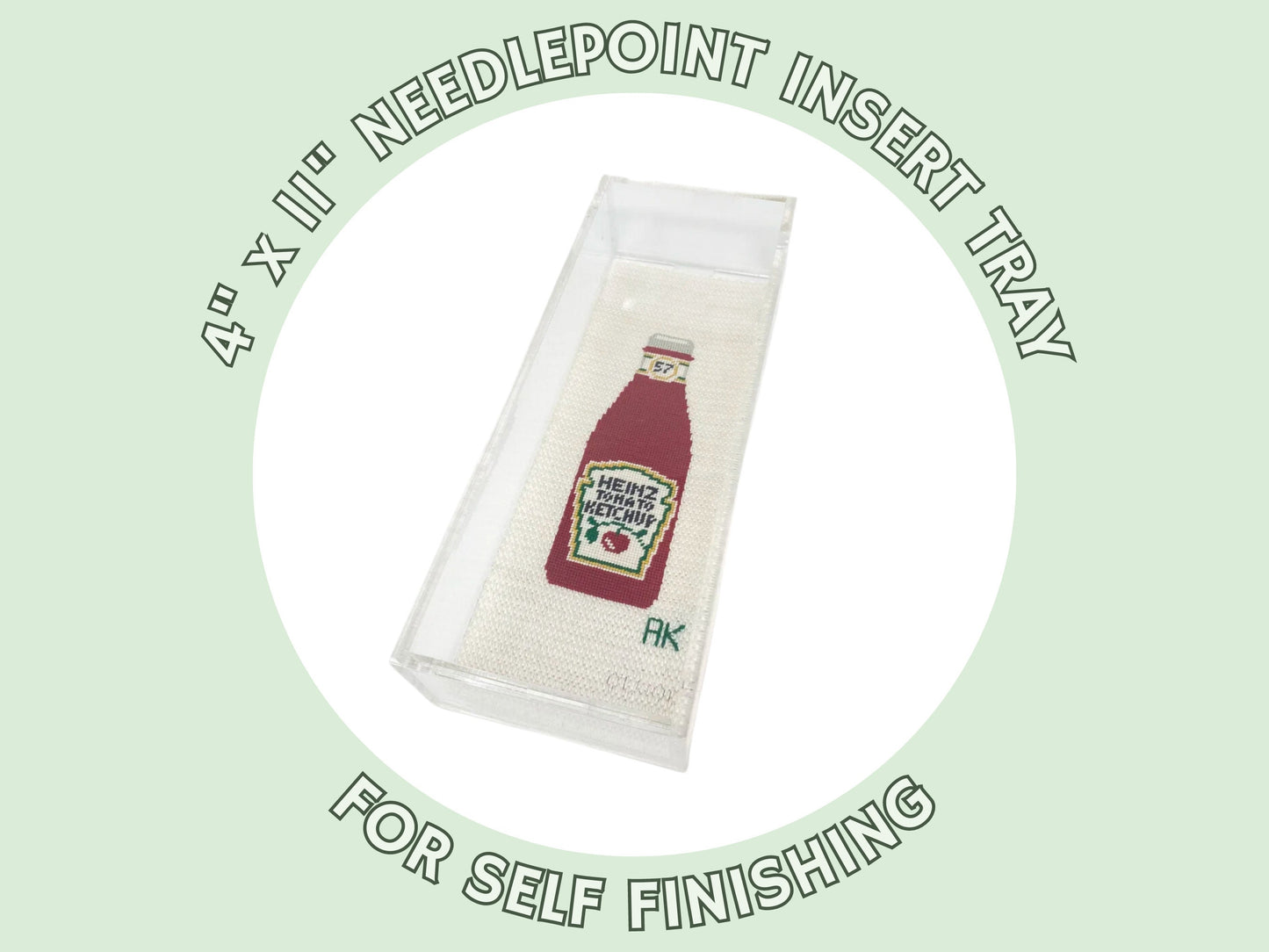 4" x 11" Needlepoint Acrylic Insert Tray - Self-Finishing