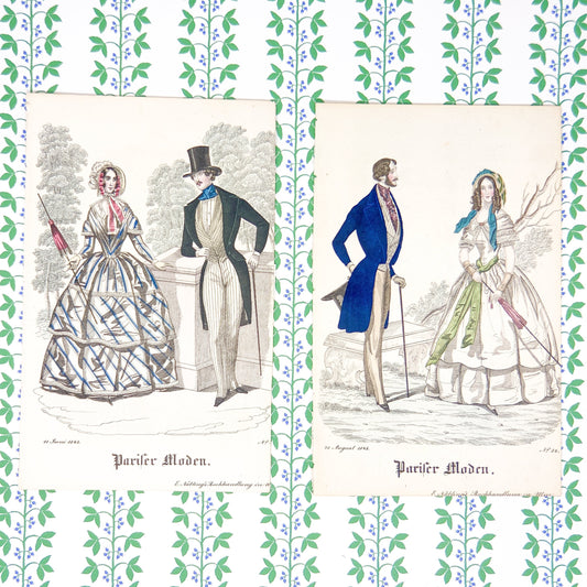 Antique Biedermeier Fashion Plates from Pariser Moden