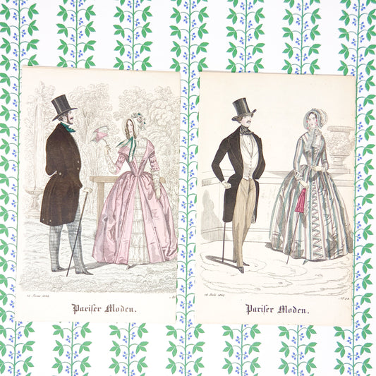 Antique Biedermeier Fashion Plates from Pariser Moden