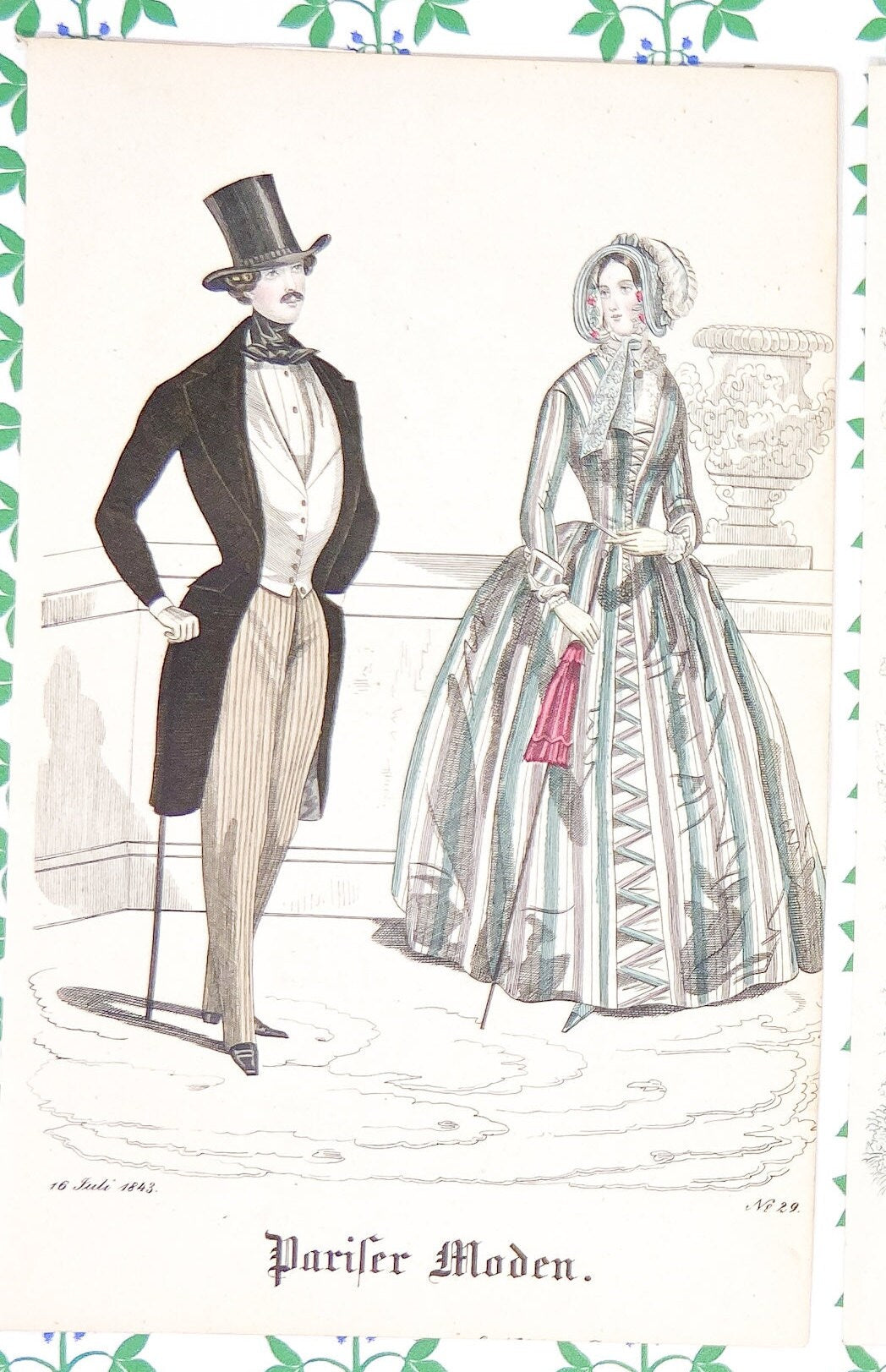 Antique Biedermeier Fashion Plates from Pariser Moden