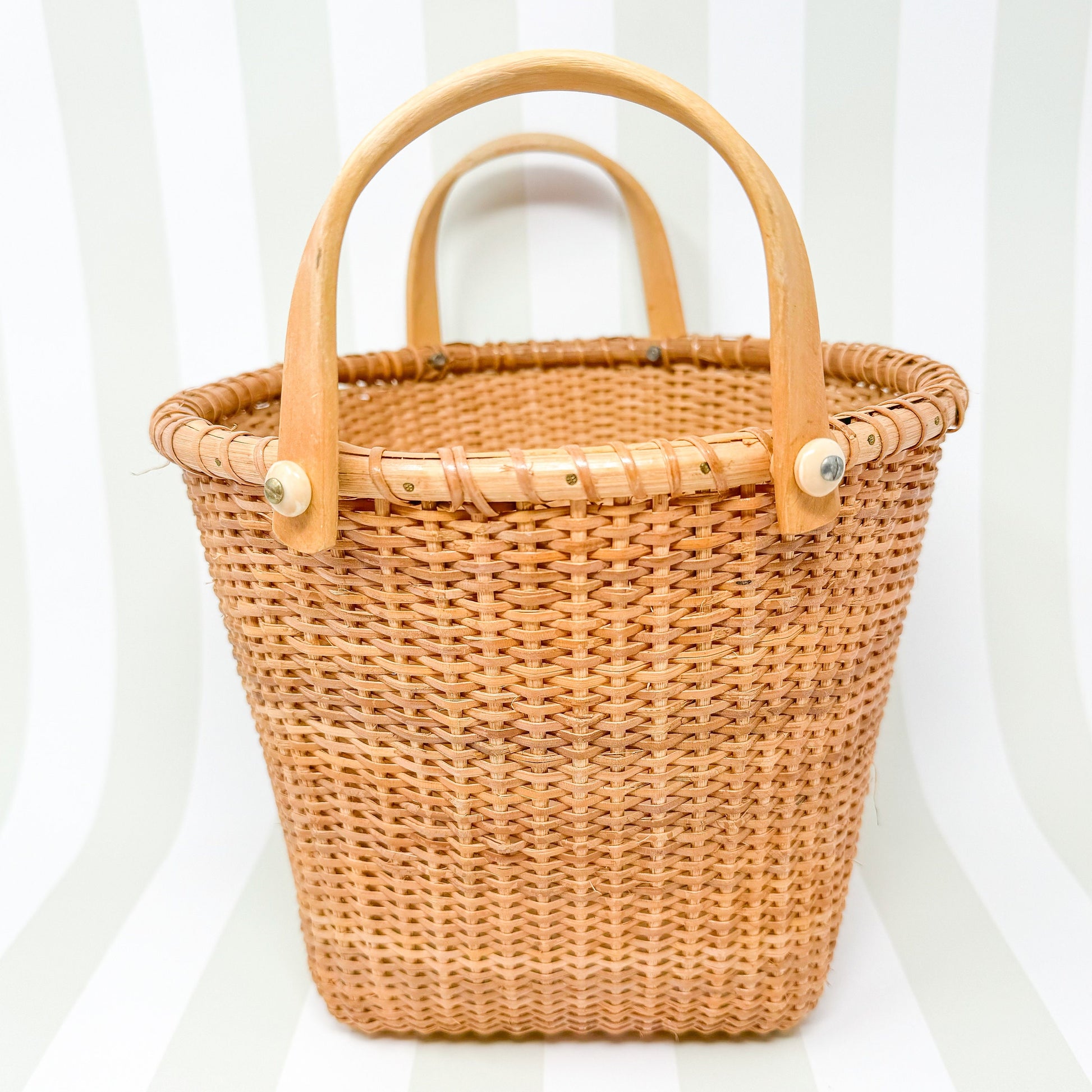 Double Handed Nantucket Woven Storage Basket