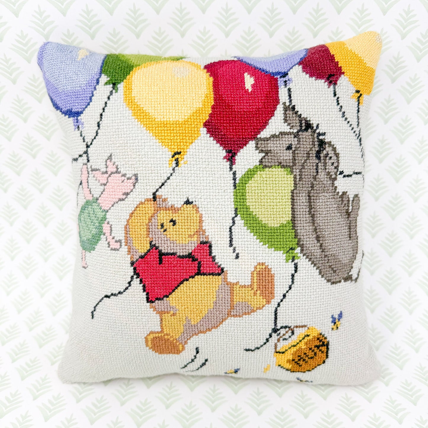 Vintage Winnie the Pooh Needlepoint Pillow