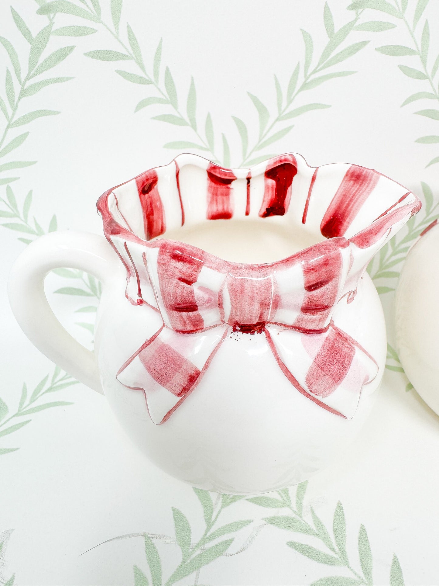 Haldon Group Cream and Sugar Set - Pink Plaid Bow