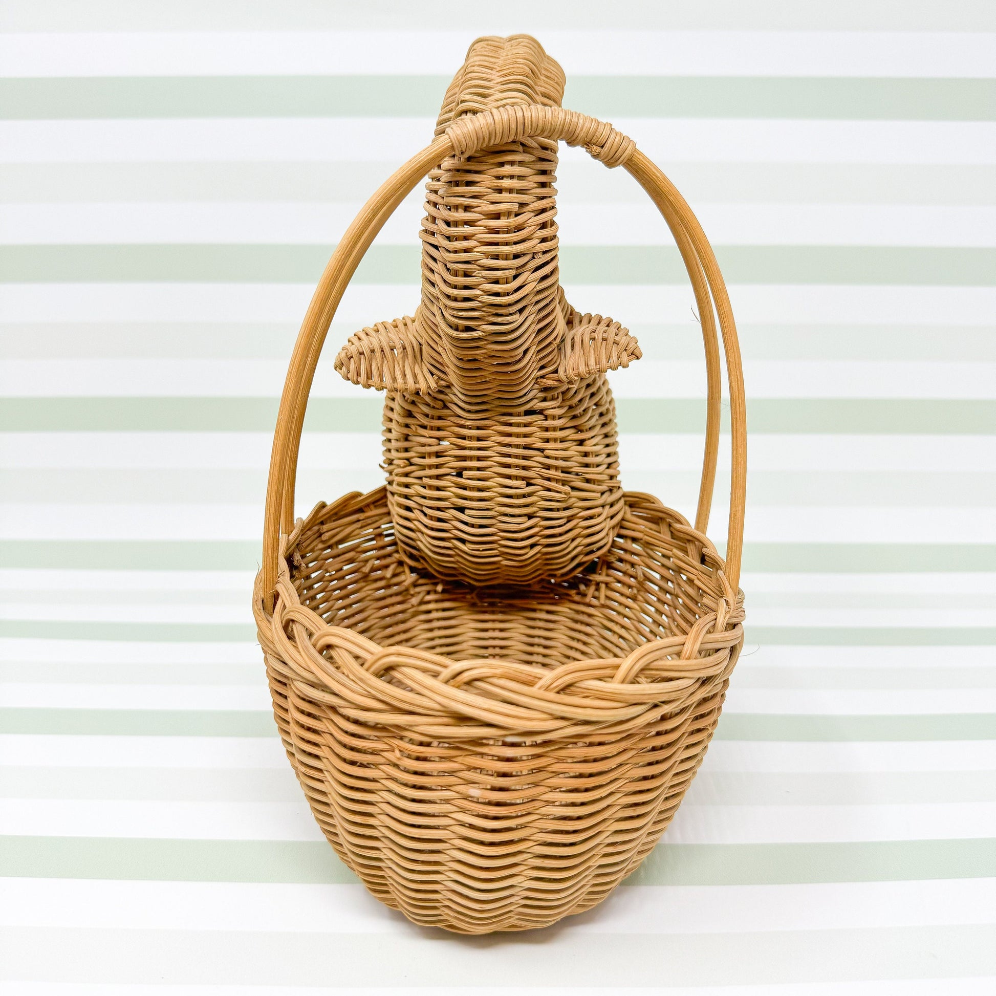 Vintage Wicker Elephant Basket