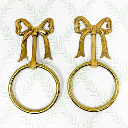 Mid Century Brass Bow Hand Towel Ring
