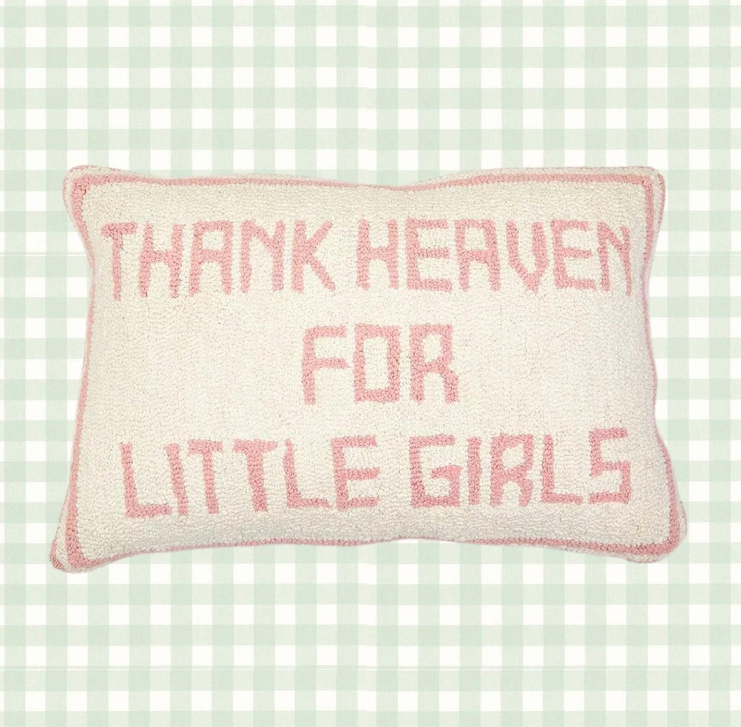 Thank Heaven For Little Boys Hooked Throw Pillow