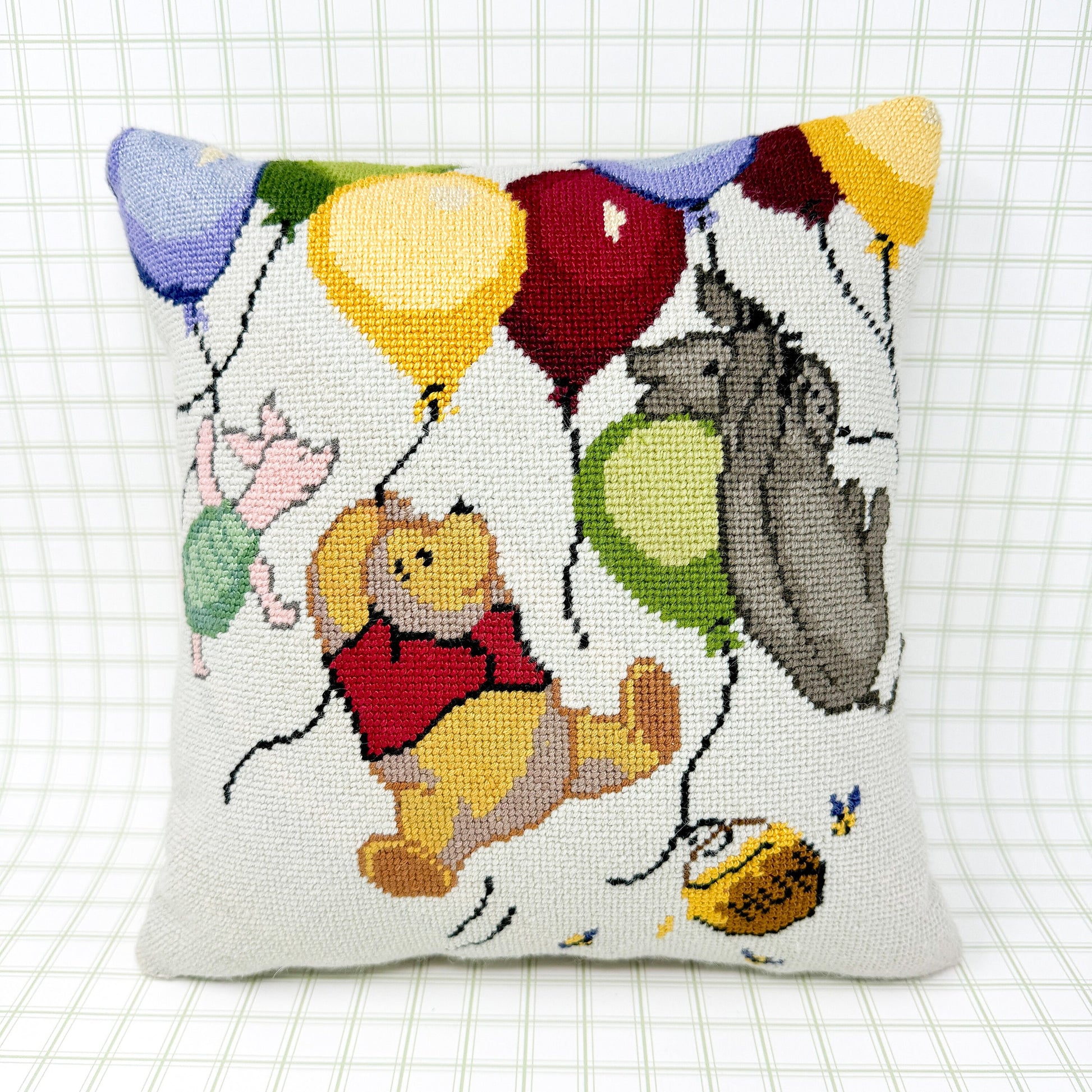 Vintage Winnie the Pooh Needlepoint Pillow