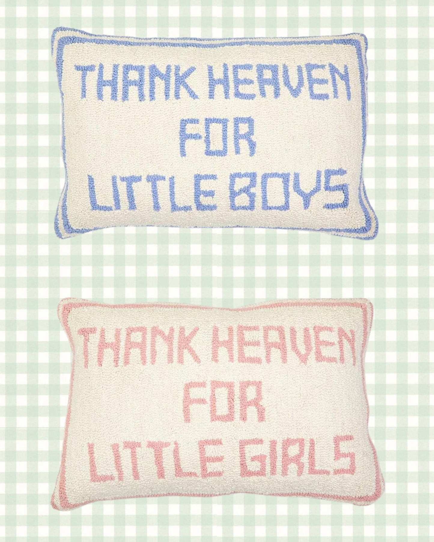 Thank Heaven For Little Boys Hooked Throw Pillow