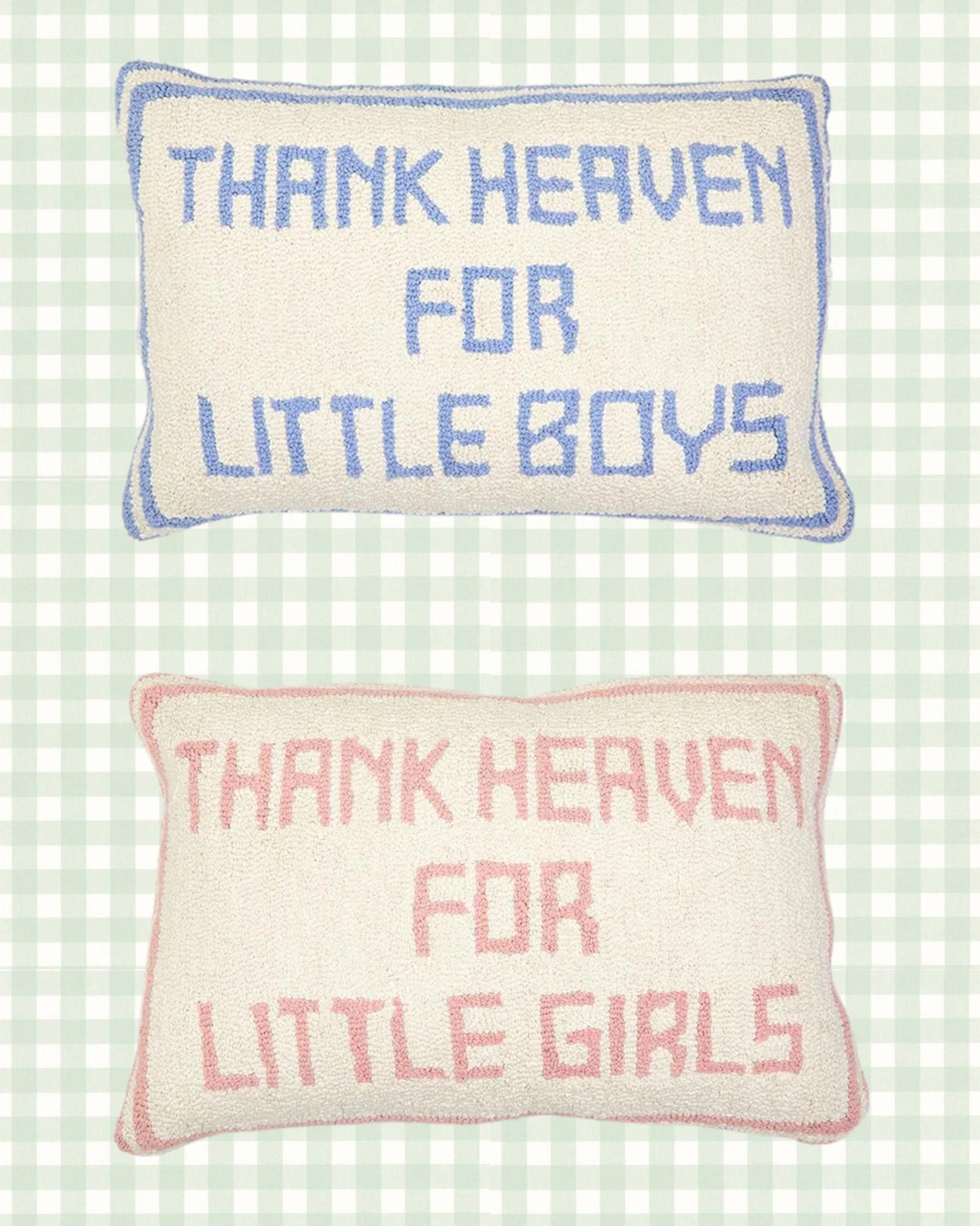 Thank Heaven For Little Boys Hooked Throw Pillow