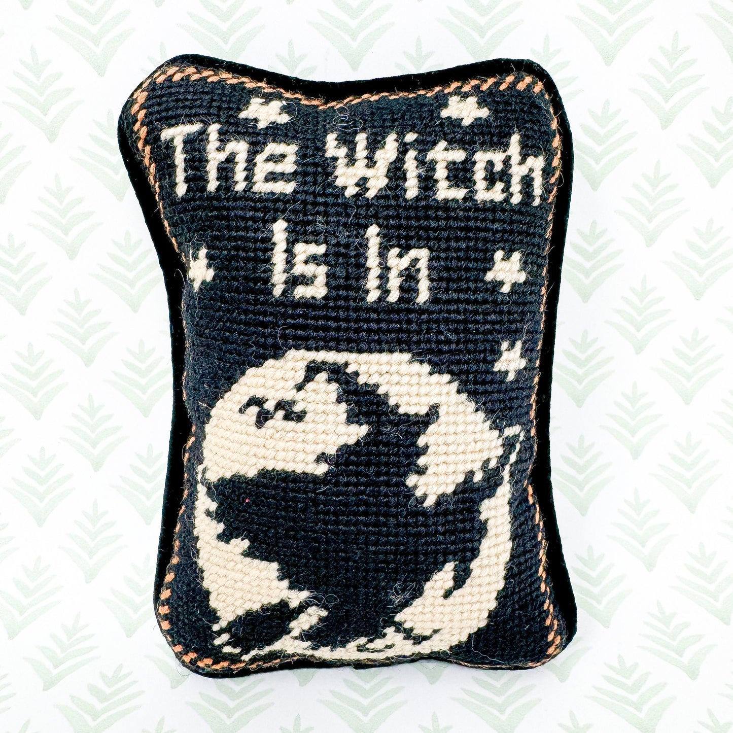 Halloween The Witch Is In Needlepoint Door Hanger