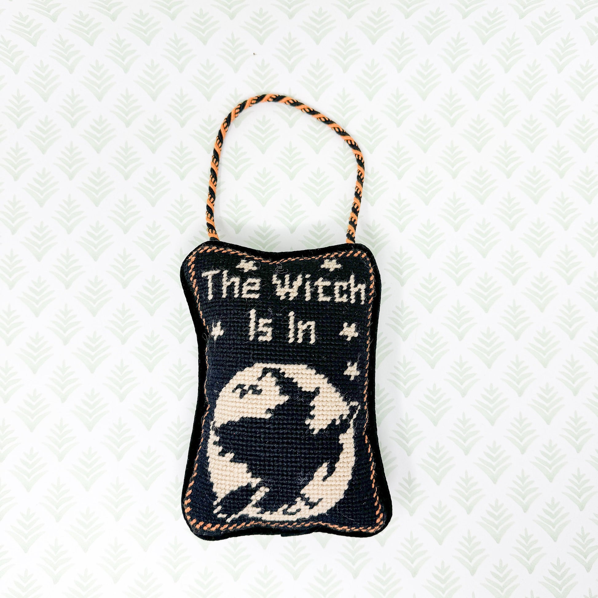 Halloween The Witch Is In Needlepoint Door Hanger