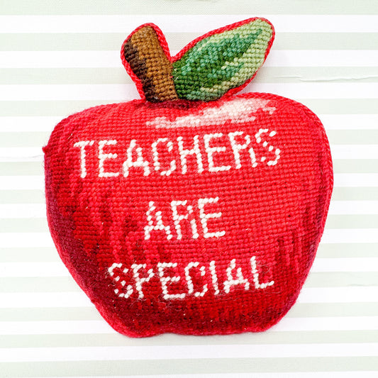 Teachers Are Special Vintage Needlepoint Pillow
