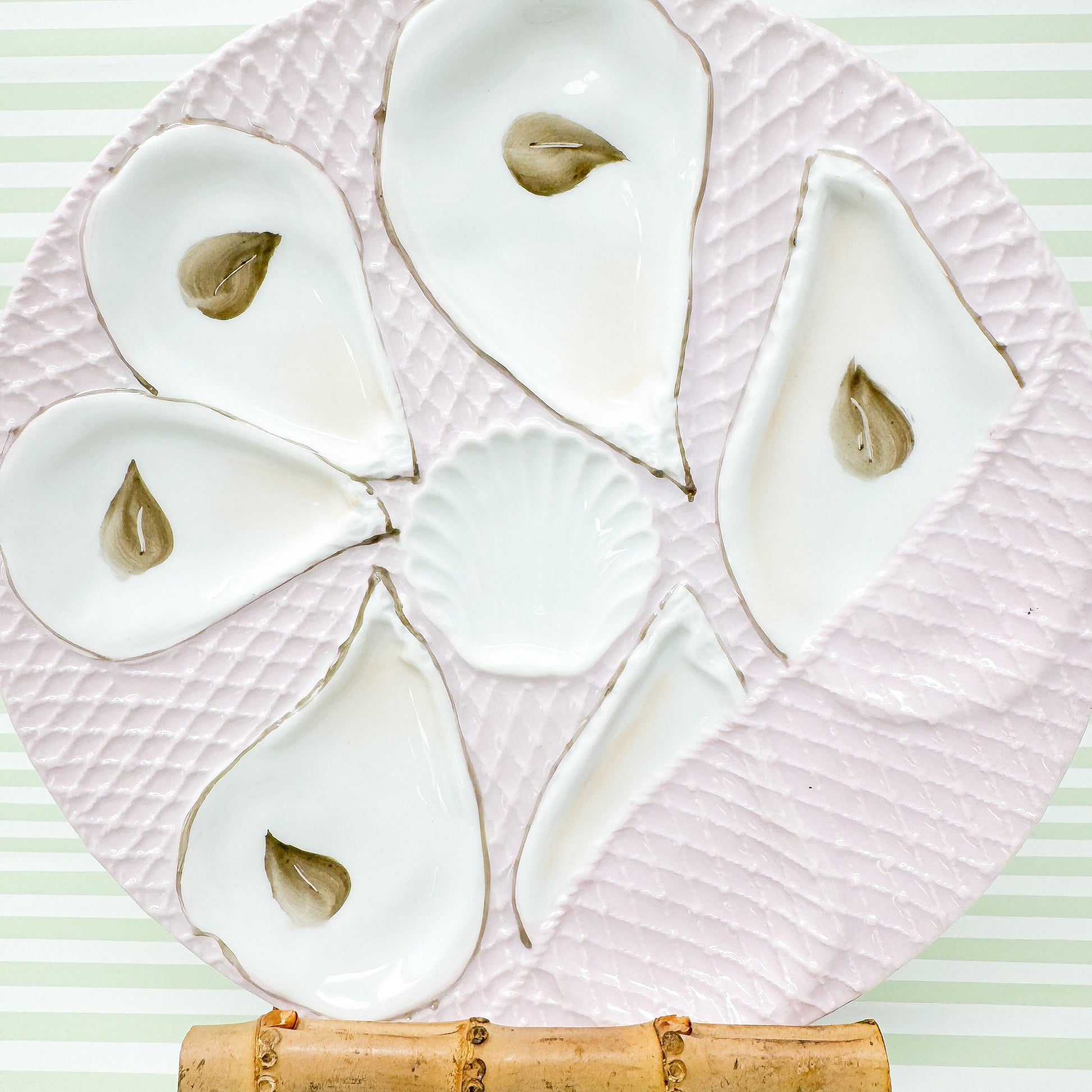 Vintage Pink-Dipped Oyster Plate