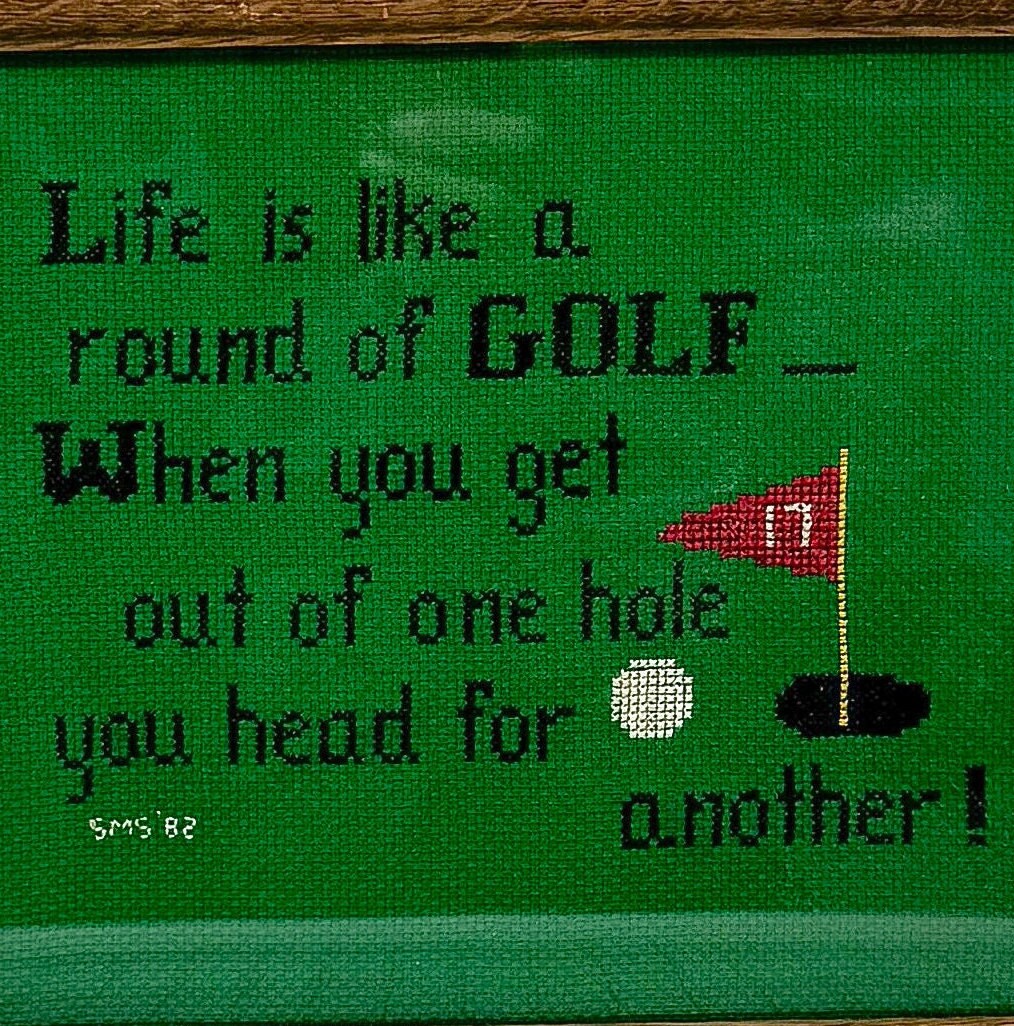 Funny Vintage Golf Framed Embroidery