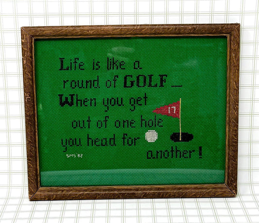 Funny Vintage Golf Framed Embroidery