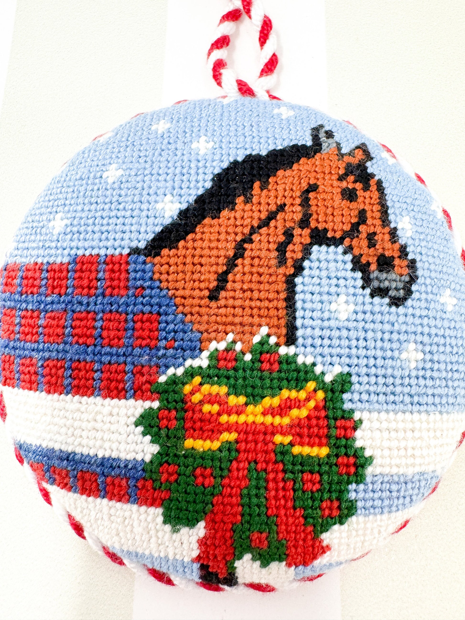 Finished Horse Handmade Needlepoint Christmas Ornament