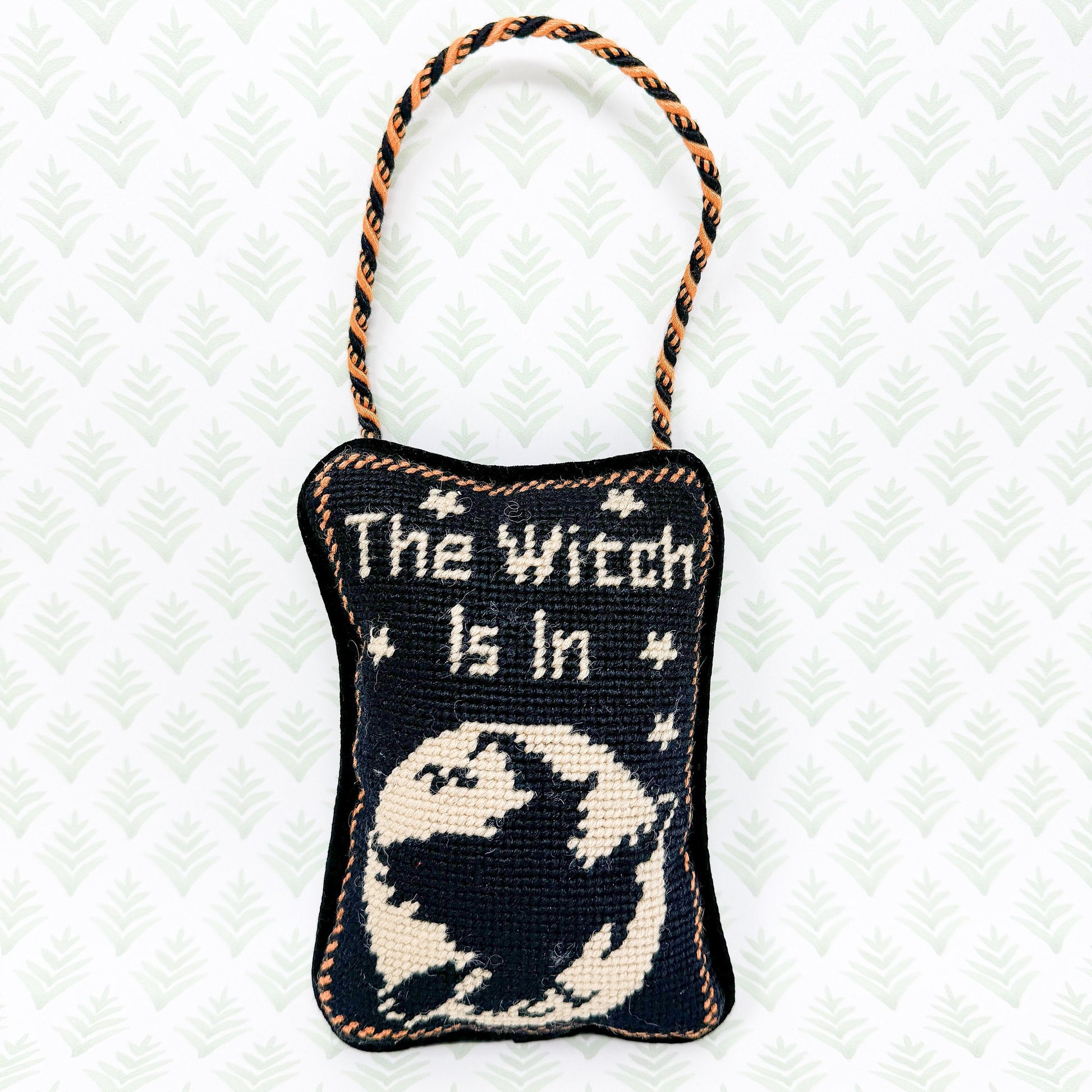 Halloween The Witch Is In Needlepoint Door Hanger