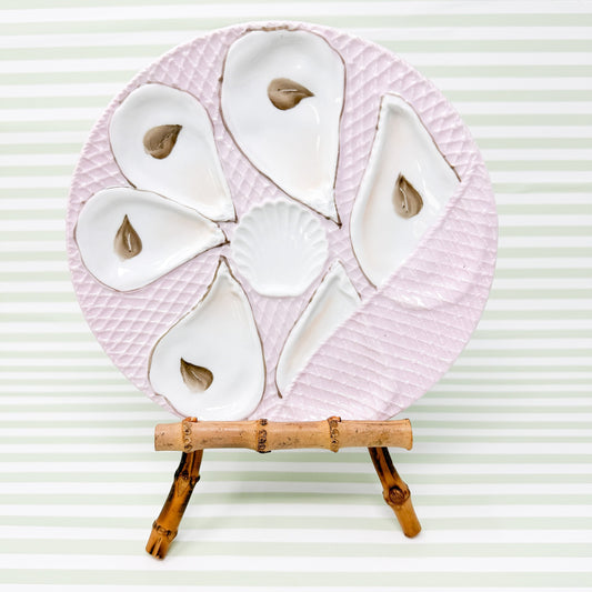 Vintage Pink-Dipped Oyster Plate