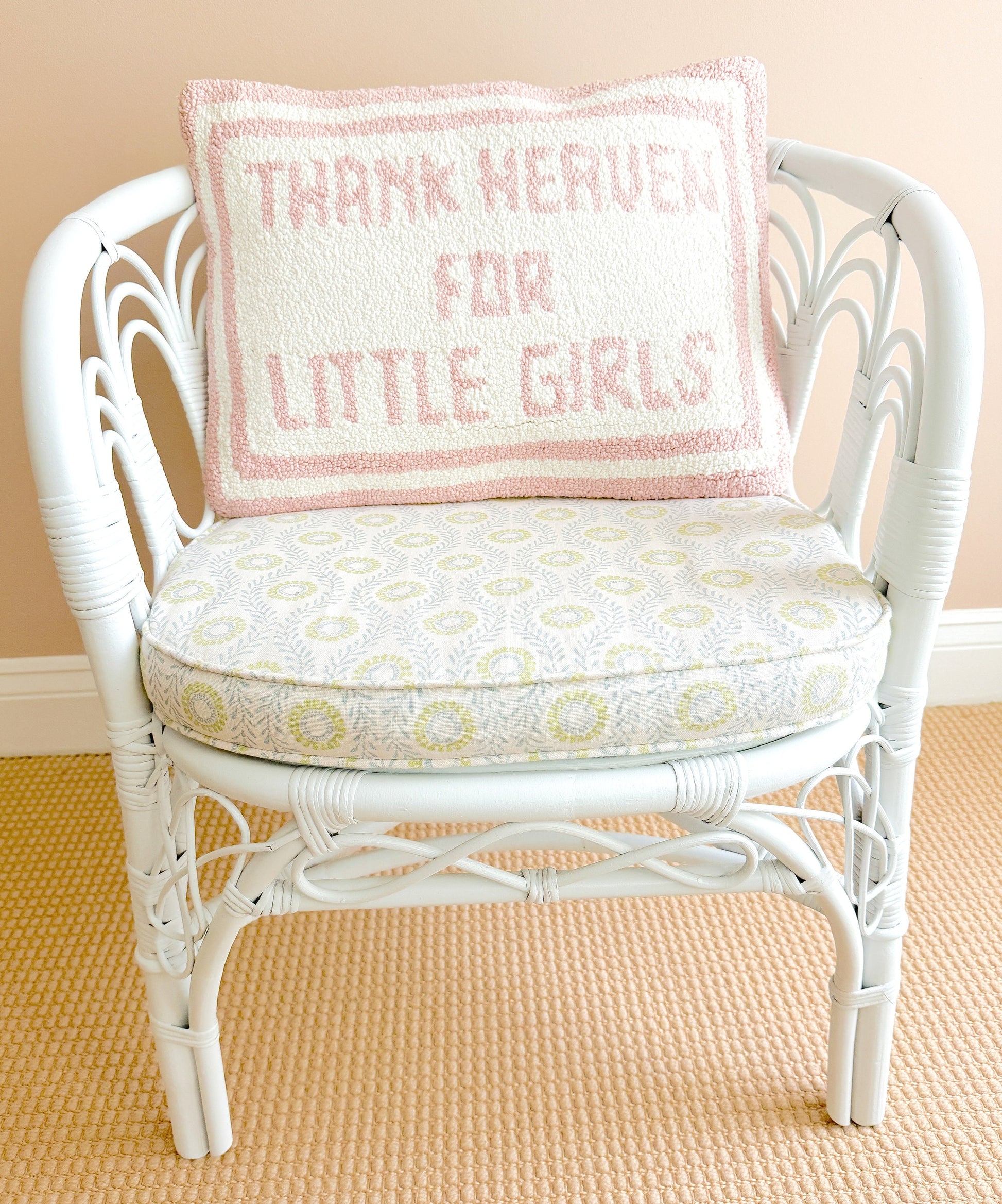 Thank Heaven For Little Girls Hooked Throw Pillow