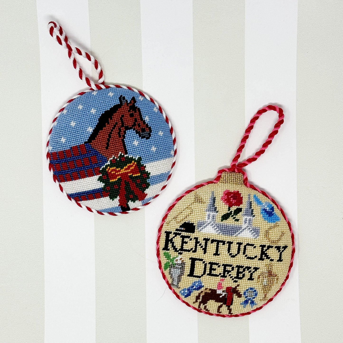 Finished Horse Handmade Needlepoint Christmas Ornament