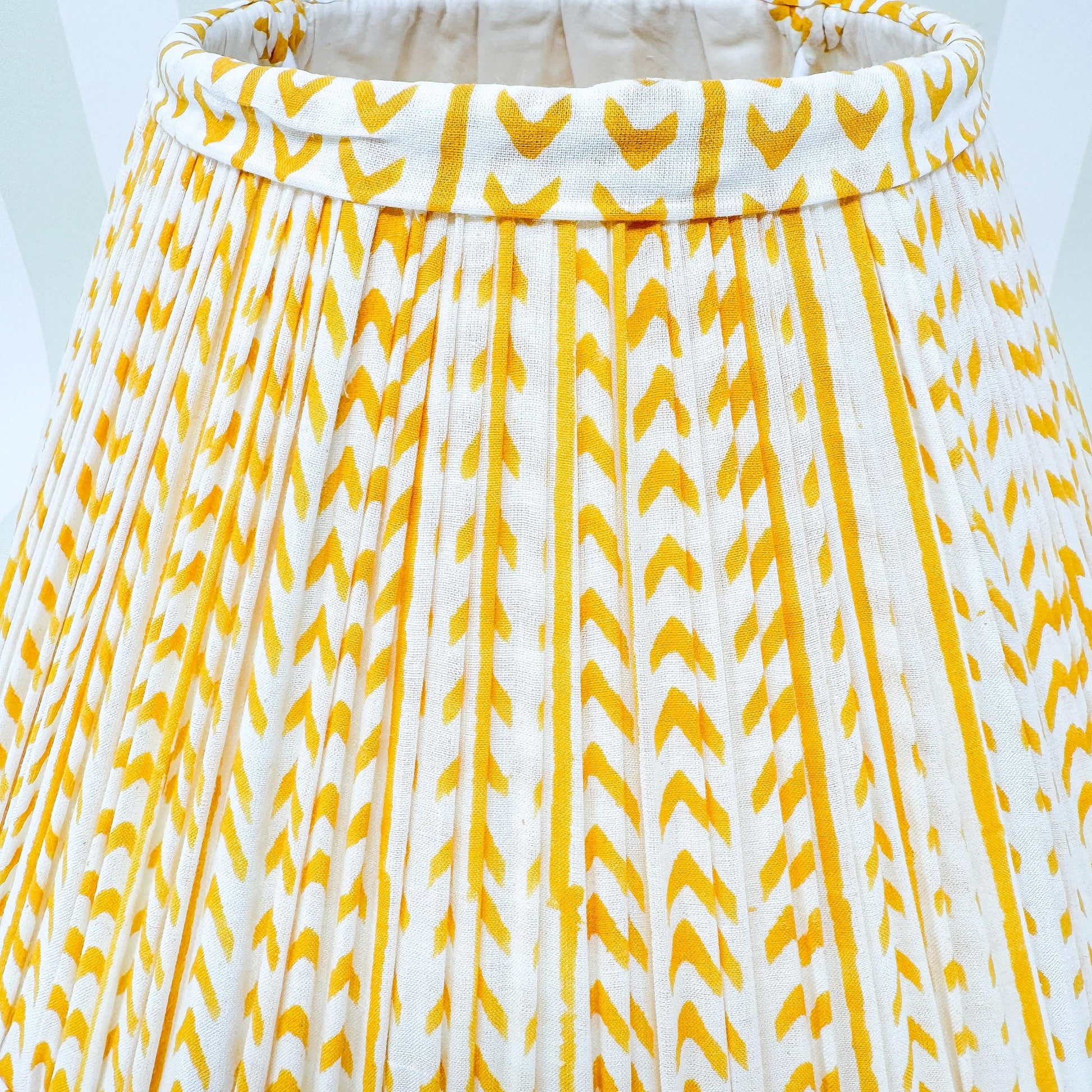 Yellow Pleated Fabric Empire Lampshade