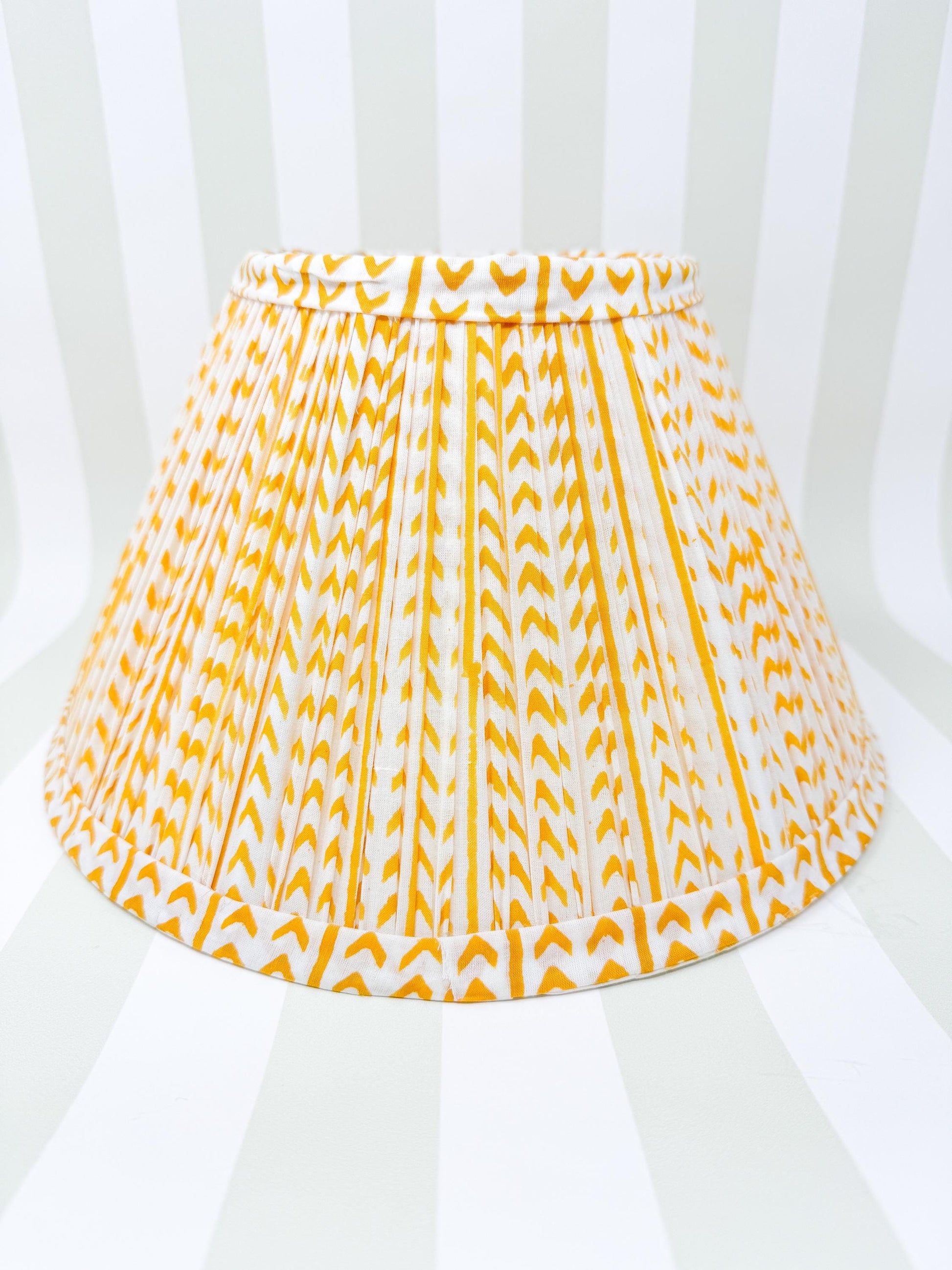 Yellow Pleated Fabric Empire Lampshade