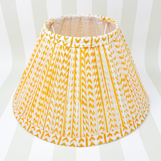 Yellow Pleated Fabric Empire Lampshade