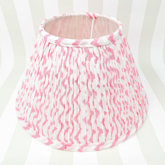 Pink Pleated Fabric Empire Lampshade