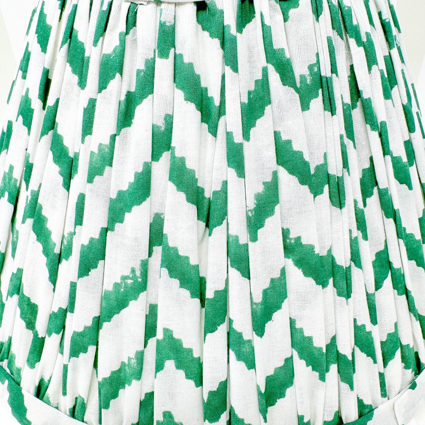 Green Pleated Fabric Empire Lampshade