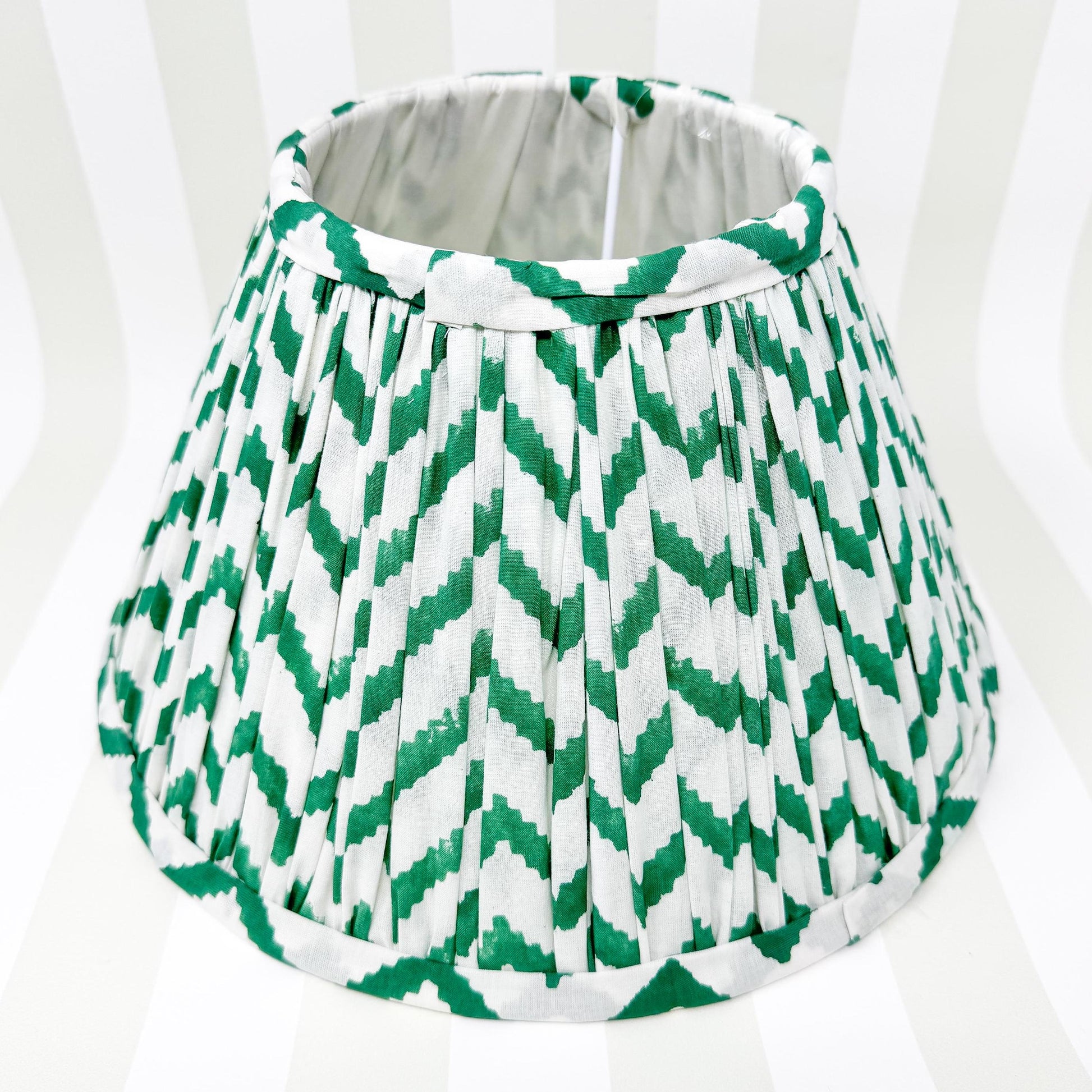 Green Pleated Fabric Empire Lampshade