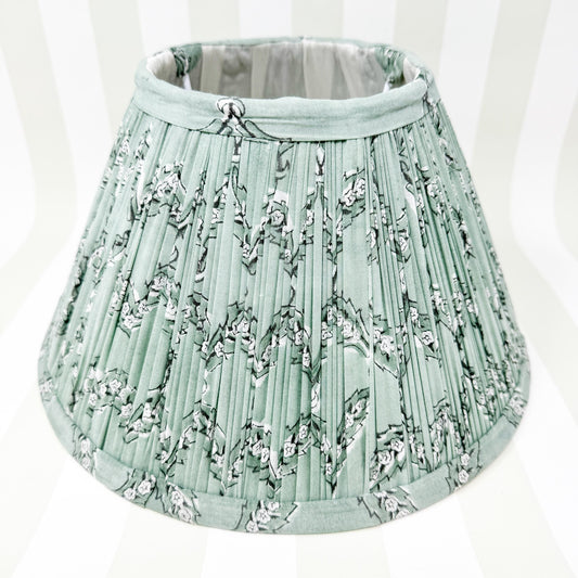 Green Pleated Fabric Empire Lampshade