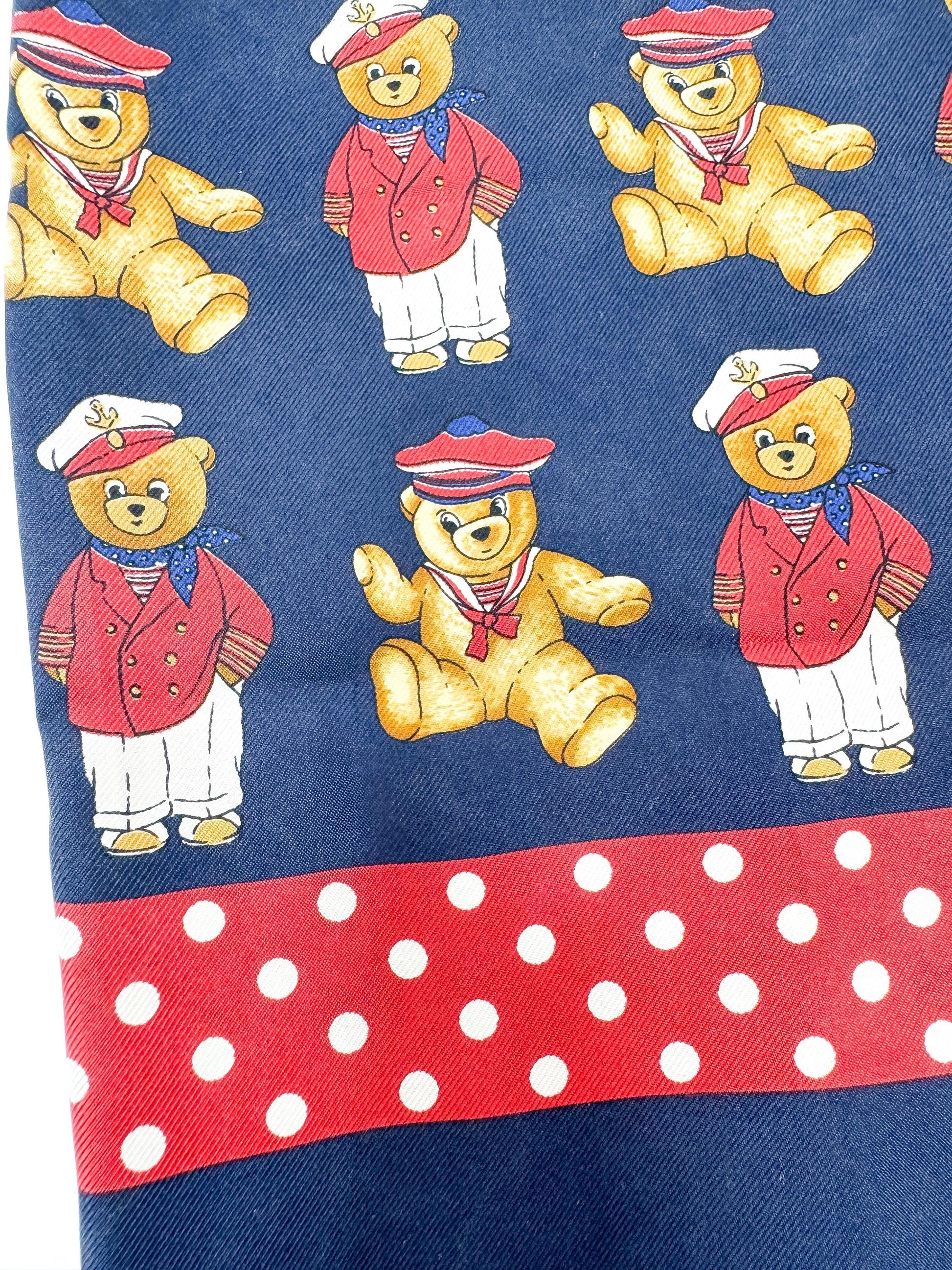 Vintage Breuer Nautical Bear Scarf - Ralph Lauren Inspired