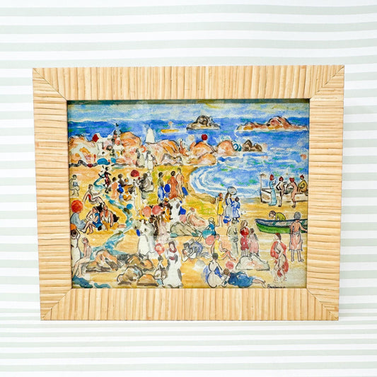 Beach Painting in Natural Frame - 'View Along The New England Coast' by Maurice Prendergast