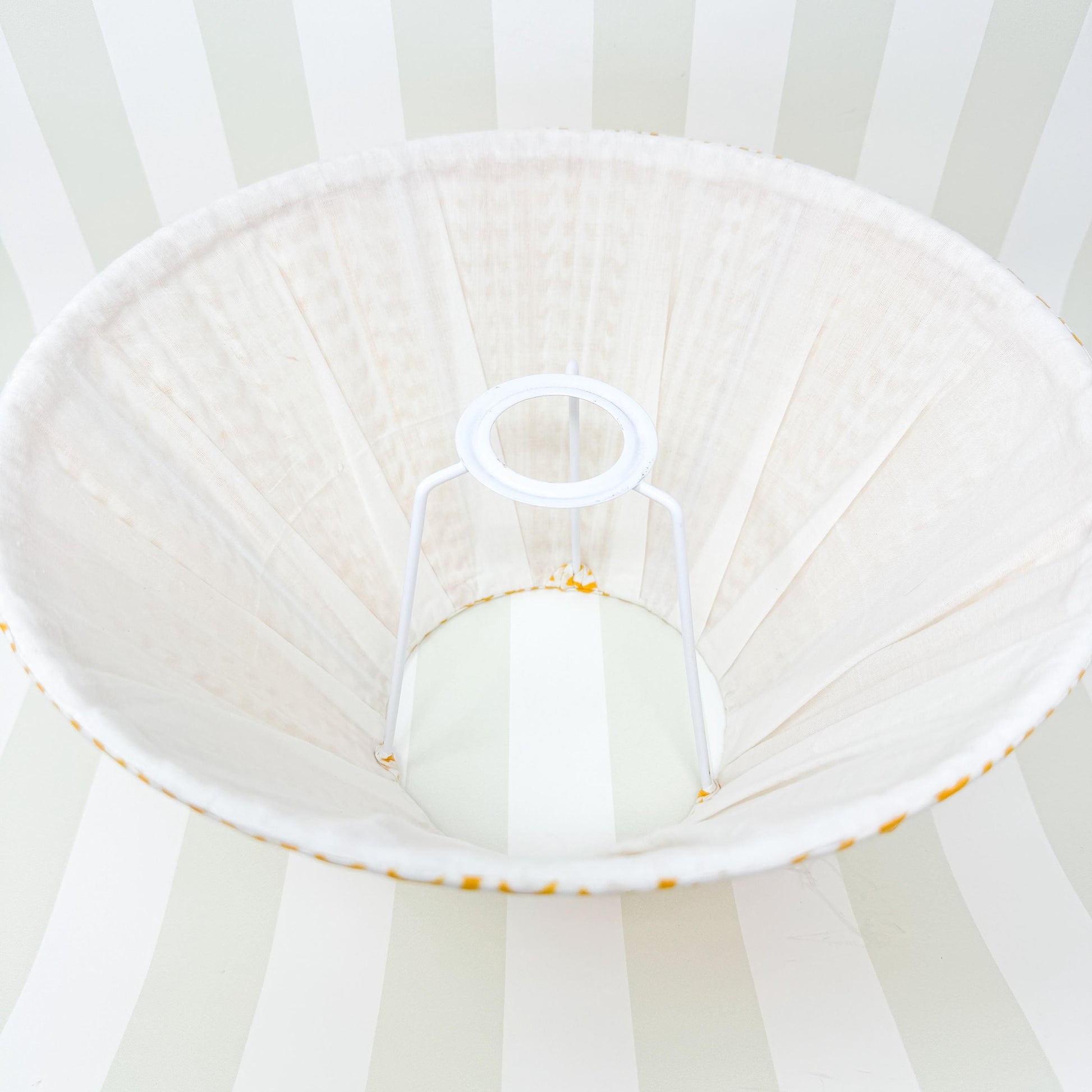 Yellow Pleated Fabric Empire Lampshade