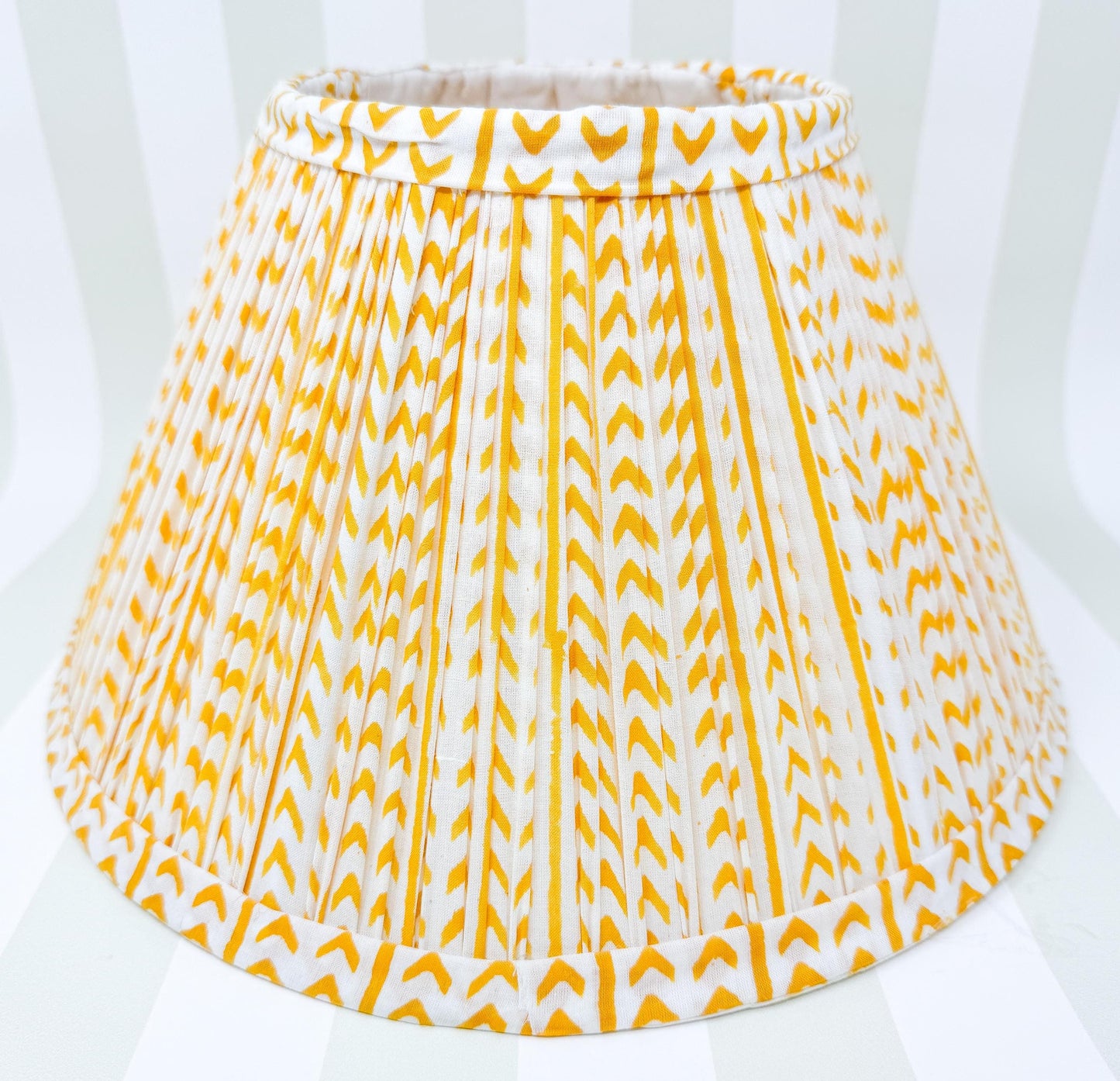 Yellow Pleated Fabric Empire Lampshade