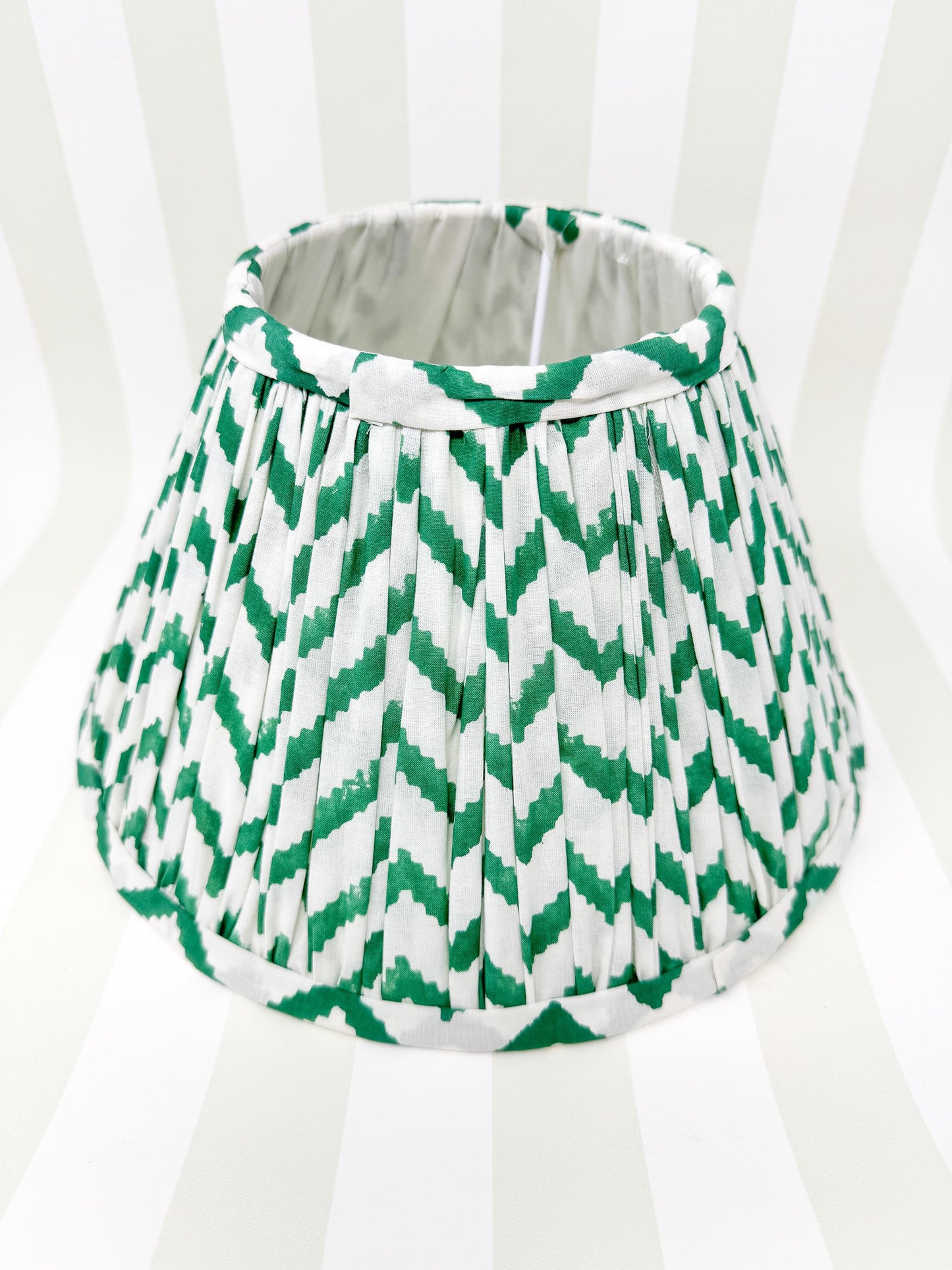 Green Pleated Fabric Empire Lampshade