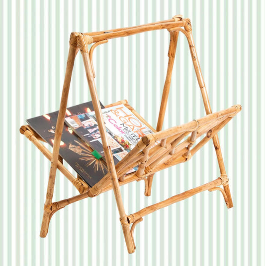 Burnt Bamboo Folding Magazine Rack Book Holder