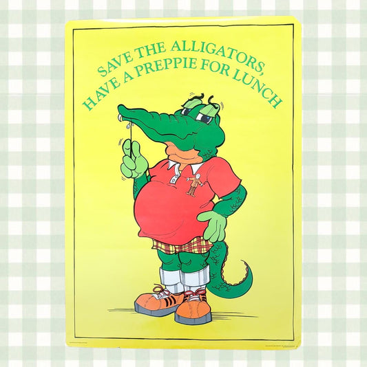 Rare Vintage Authentic Preppy Alligator Poster