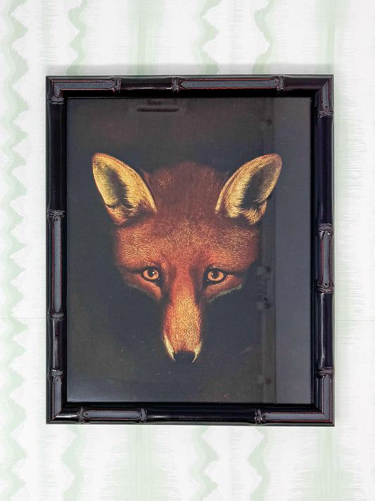 Fox Head Print in Bamboo Frame