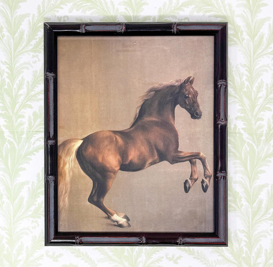 George Stubbs Horse Print in Bamboo Frame