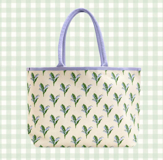 Lily of the Valley Painted Cotton Tote Bag