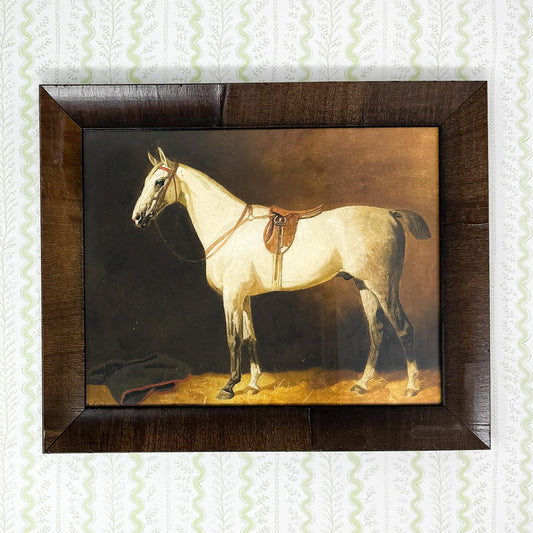 Equestrian Horse Print in Wood Frame